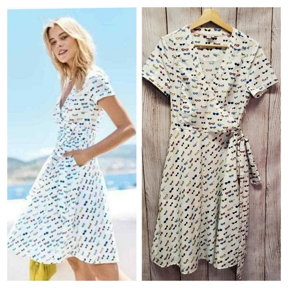 Boden Dresses & Skirts - Boden Sun Glasses Lara Wrap Dress - Size 8